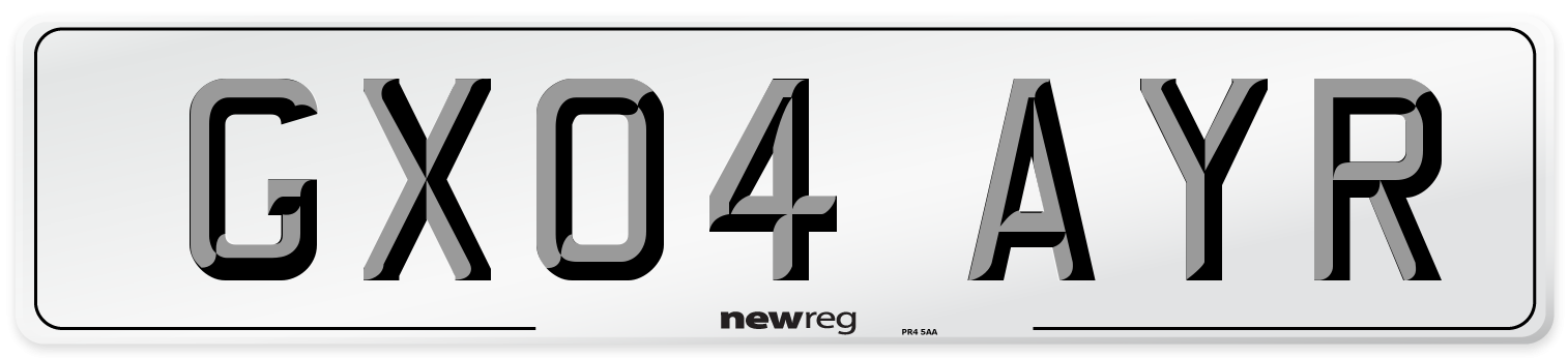 GX04 AYR Number Plate from New Reg